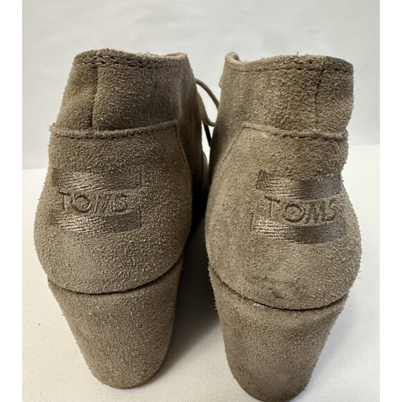 TOMS Women’s Suede Wedge Ankle Booties Taupe Size 9 M - Picture 6 of 12
